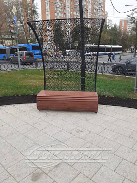 Скамейка стальная с навесом «Волна».  �6